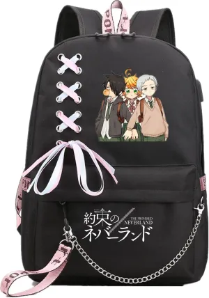 ISaikoy Anime The Promised Neverland Backpack Shoulder Bag Bookbag Student School Bag Daypack Satchel 12