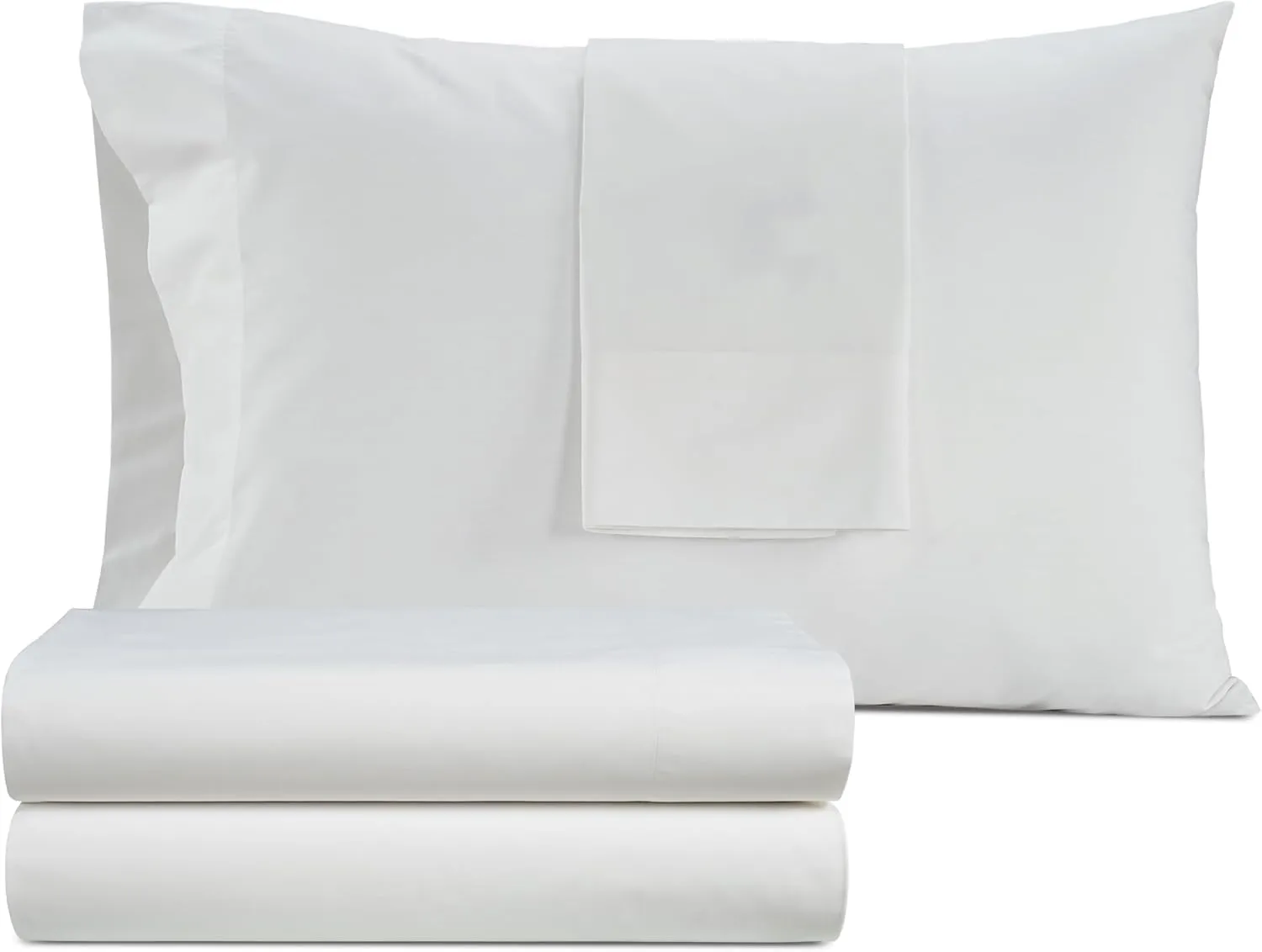 IZOD 100% Egyptian Cotton Sheets Set Twin XL Size, Cotton Percale Crisp Sheet Set 3Pc, Lightweight & Deep Pocket fits Upto 17",Long-Staple Soft Combed,Hotel Style Sheets Luxury Bedding Sheet-White