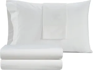 IZOD 100% Egyptian Cotton Sheets Set Twin XL Size, Cotton Percale Crisp Sheet Set 3Pc, Lightweight & Deep Pocket fits Upto 17",Long-Staple Soft Combed,Hotel Style Sheets Luxury Bedding Sheet-White