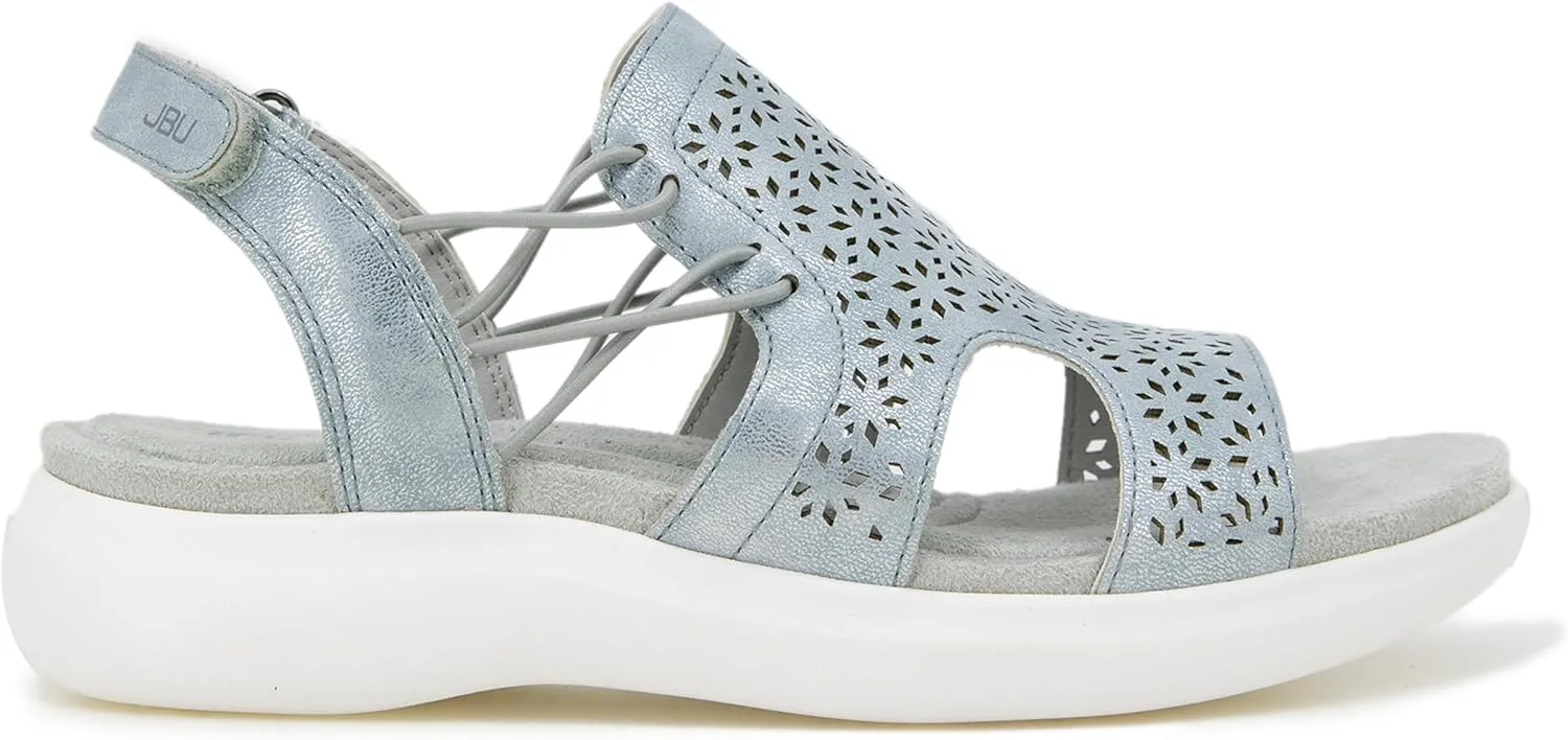 JBU Francis Women's Comfort Casual Adjustable Ankle Strap Open Toe Fashion Sandal
