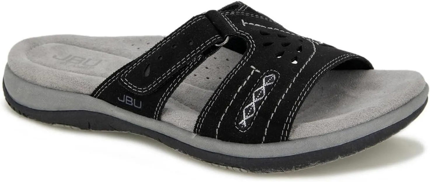 JBU Sissey Vegan Women's Comfort Casual Slip On Classic Flat Sandal