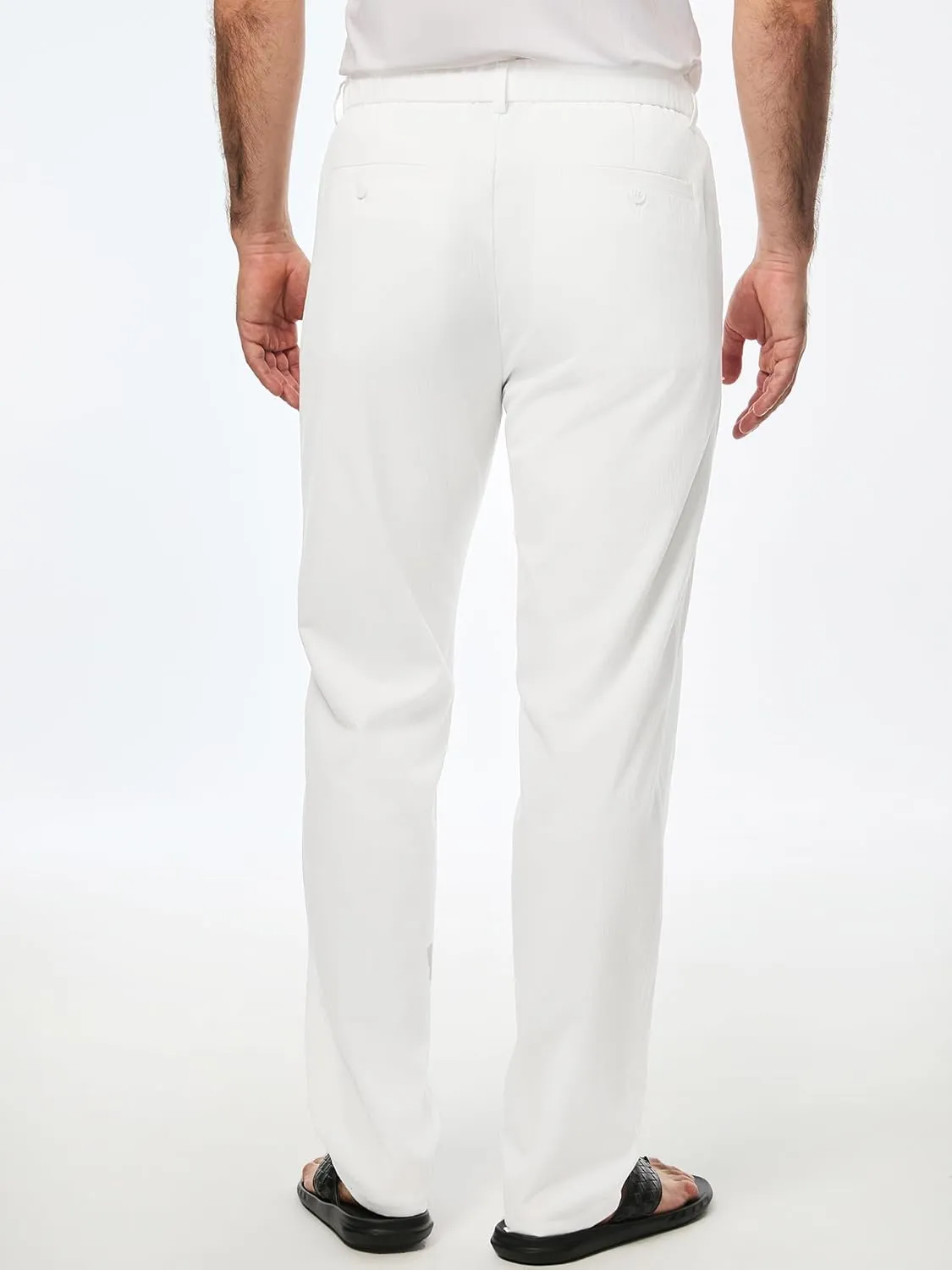 JMIERR Men's Linen Drawstring Pants Elastic Waist Drawstring Lightweight Trouser Casual Yoga Summer Beach Pant