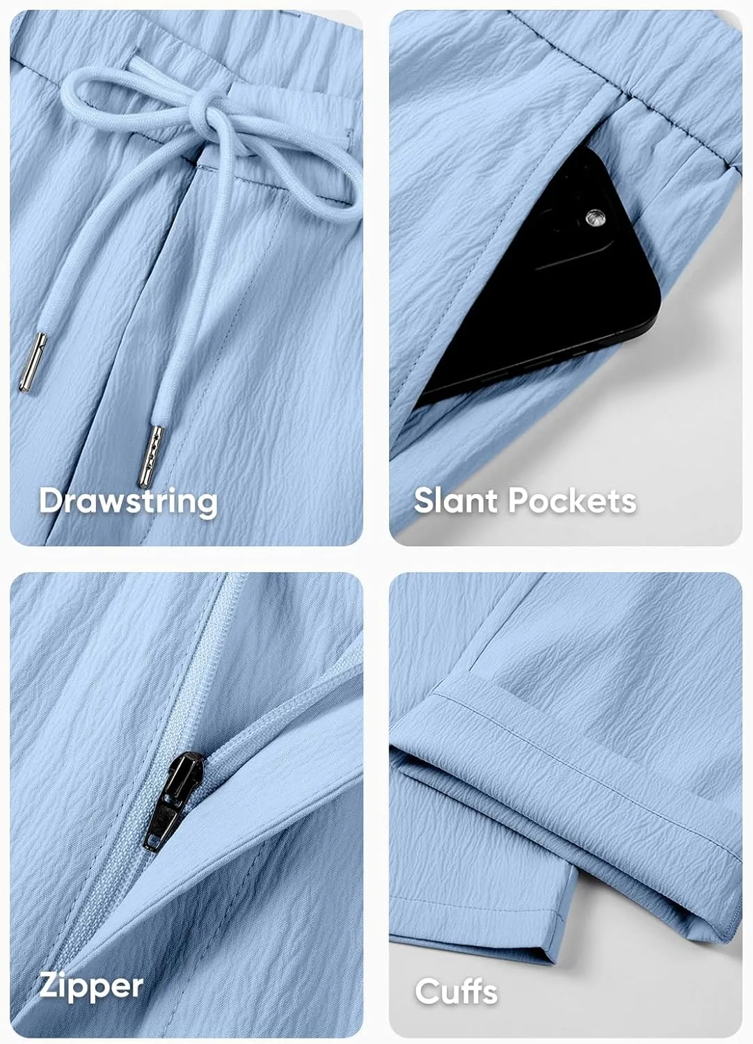 JMIERR Men's Linen Drawstring Pants Elastic Waist Drawstring Lightweight Trouser Casual Yoga Summer Beach Pant