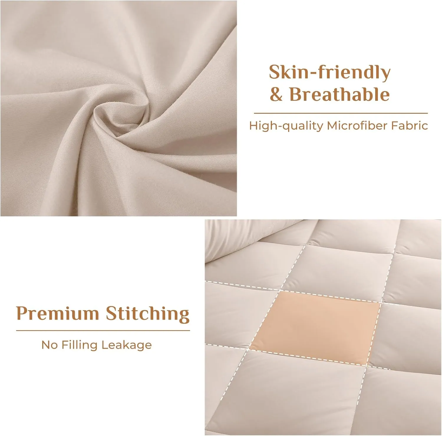 JOLLYVOGUE 11 Pieces King Comforter Set, Reversible Bed in a Bag King Size, All Season Bedding Set with Soft Beige Comforter, Flat Sheets, Fitted Sheets, Pillowcases & Shams