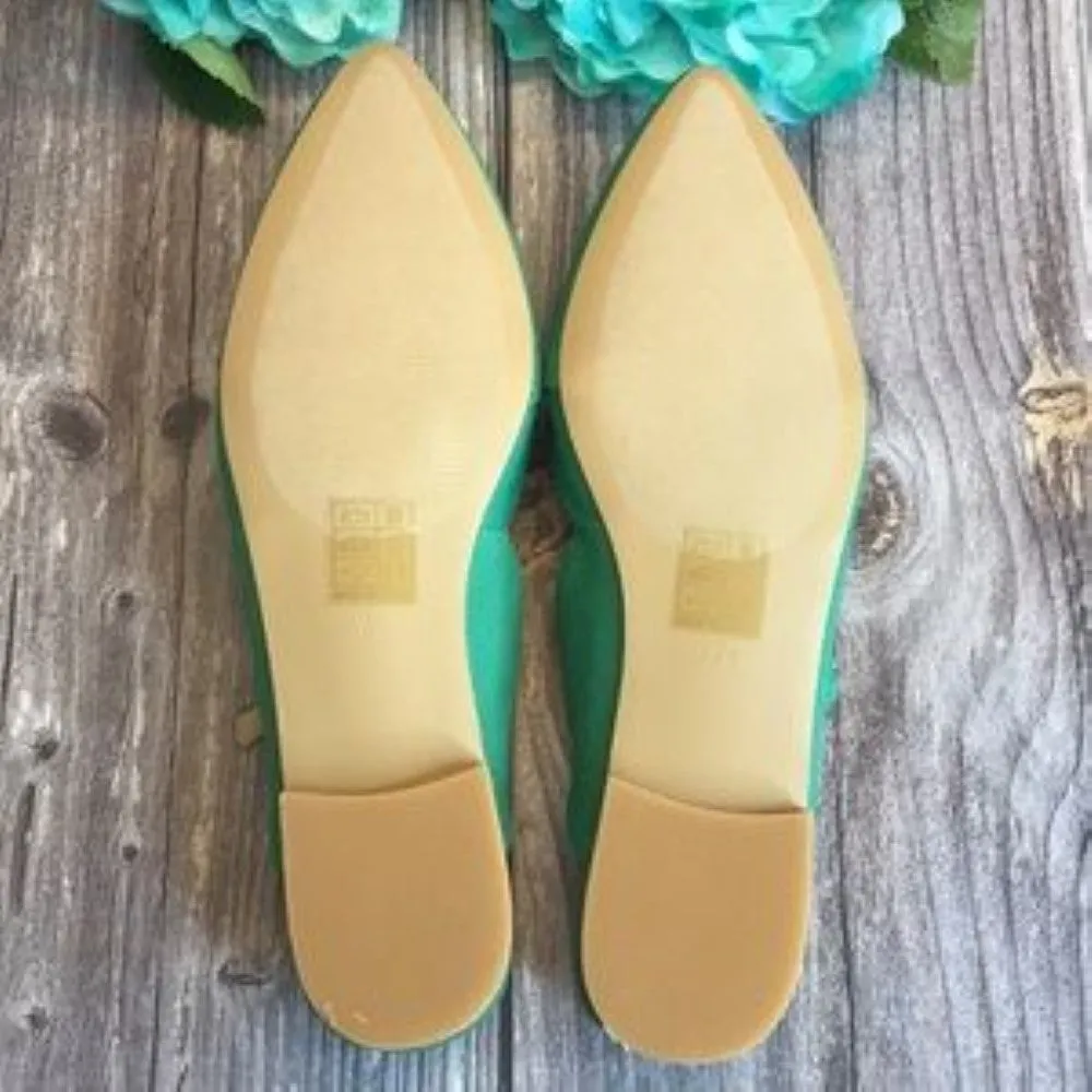 JOURNEE Fernn Green Canvas Mules 7.5M