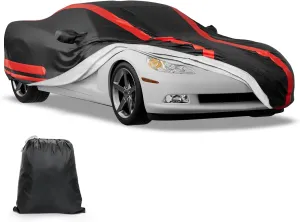 JOYTUTUS Car Cover Compatible with 2005-2013 Corvette C6 Stingray/Z06/Z51, Soft Cotton Inner Waterproof All Weather Indoor Outdoor Car Cover