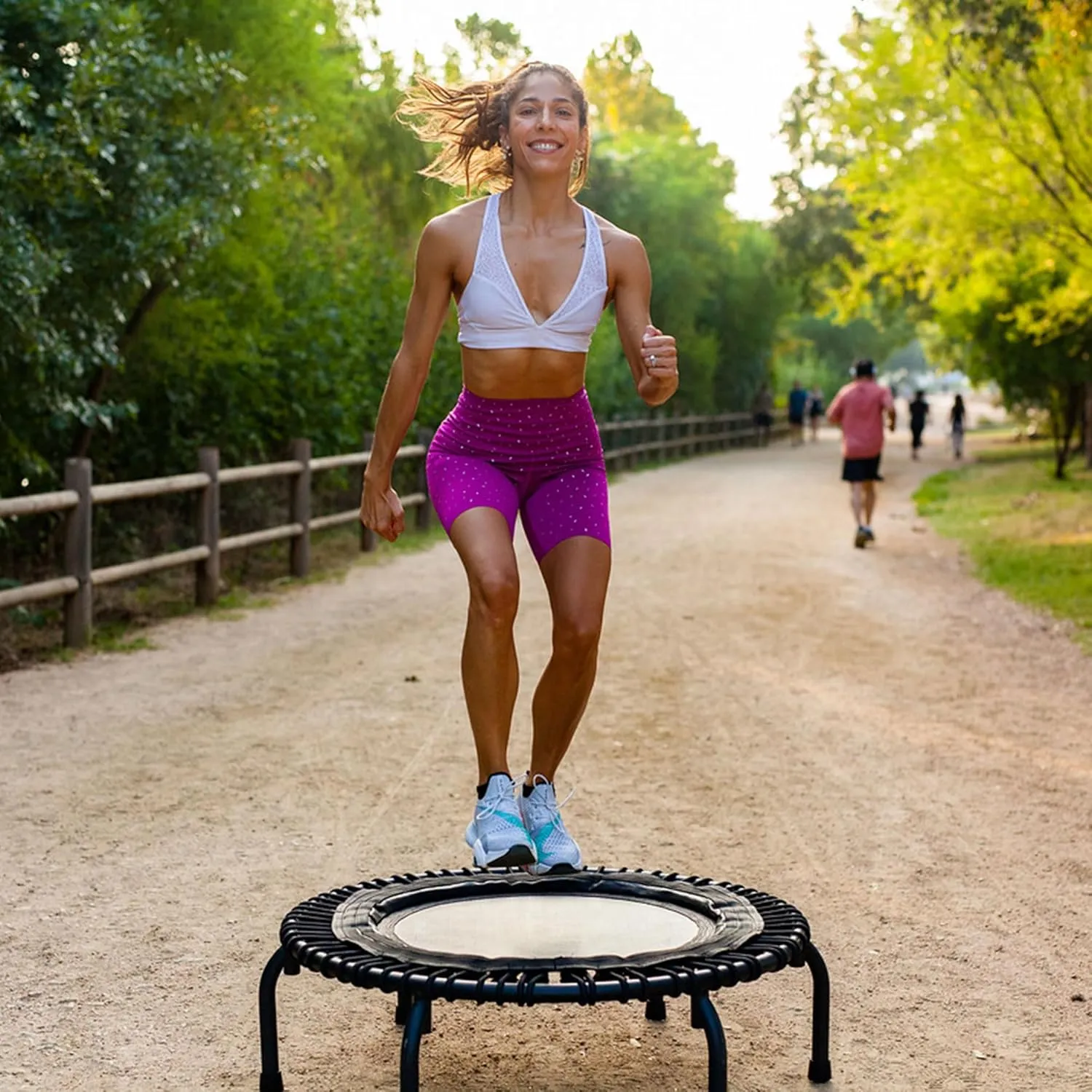 JumpSport 350 PRO Indoor Heavy Duty Fitness Trampoline, 39-inch | 36 Premium EnduroLast 4 Elastic Cords | Customized Bounce with 7 Settings | 300 lb Wt. Rating | 60-Day Free Trial to 350  Videos