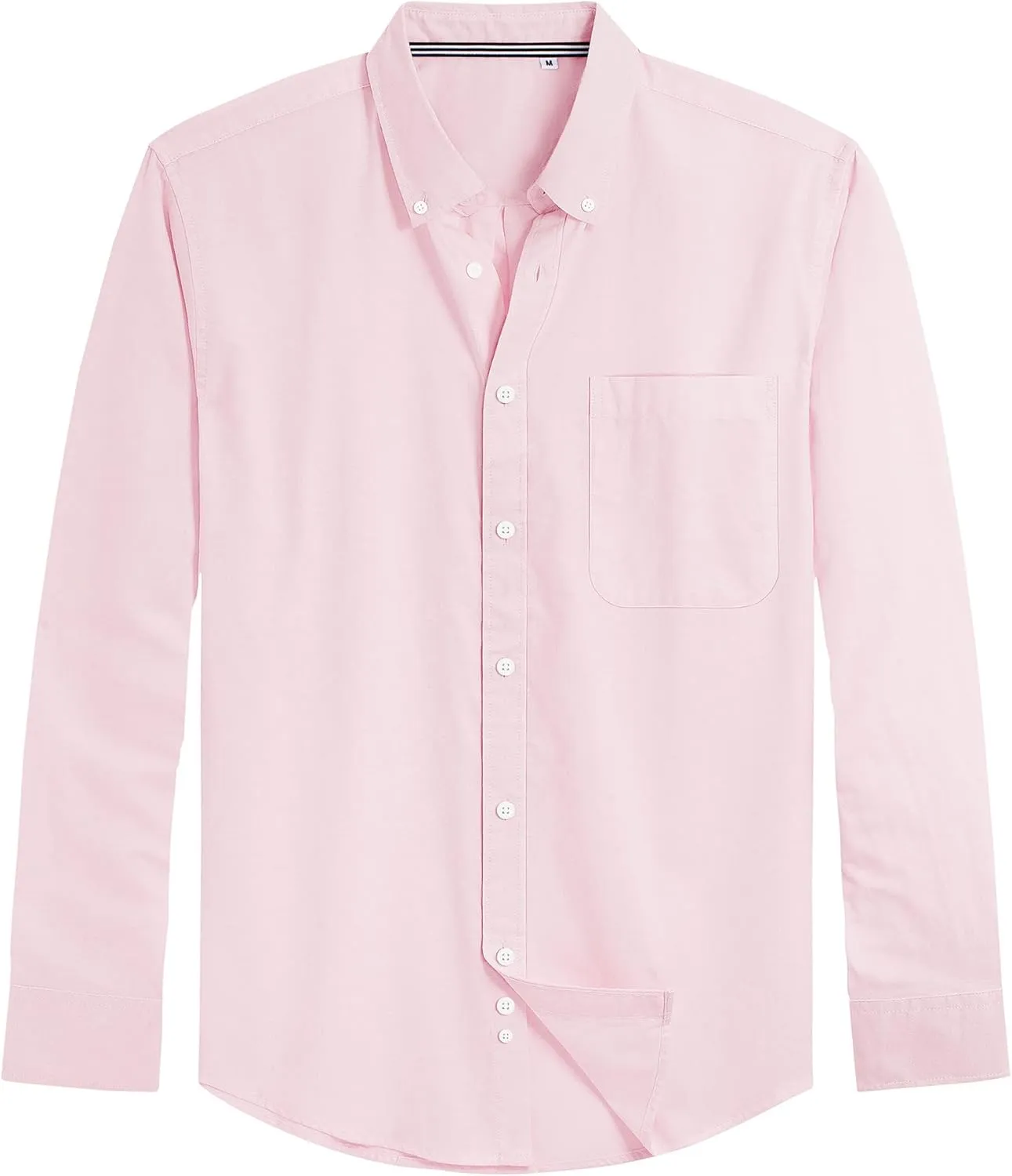 J.VER Men's Oxford Shirt Solid Casual Button Down Collar Shirts Long Sleeve Dress Shirts with Pocket