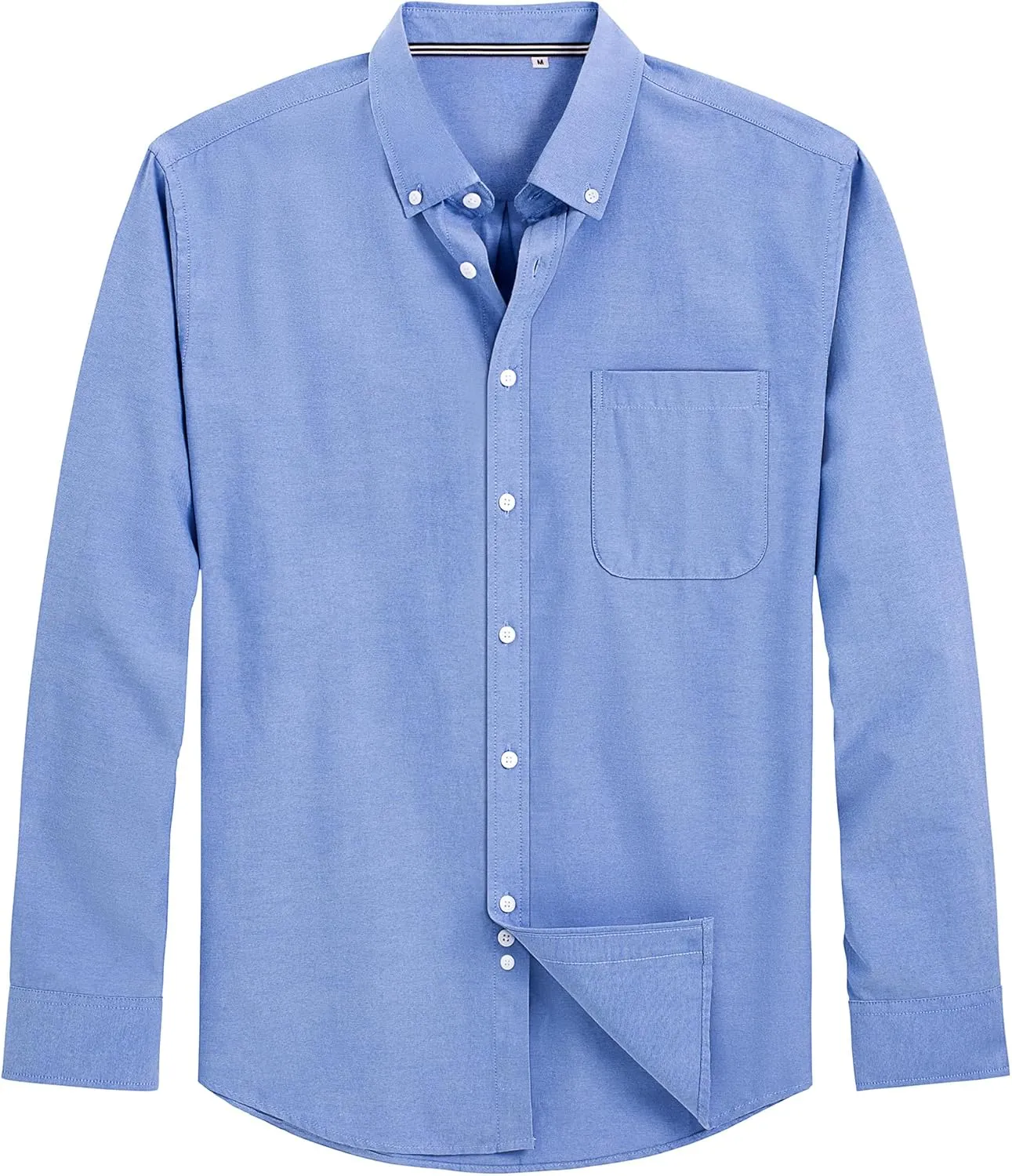 J.VER Men's Oxford Shirt Solid Casual Button Down Collar Shirts Long Sleeve Dress Shirts with Pocket
