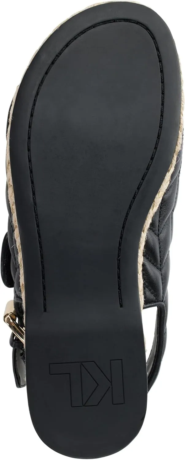 Karl Lagerfeld Paris Women's Cushioned Insole Everyday Charlay Studs-Ankle Sandal Flat