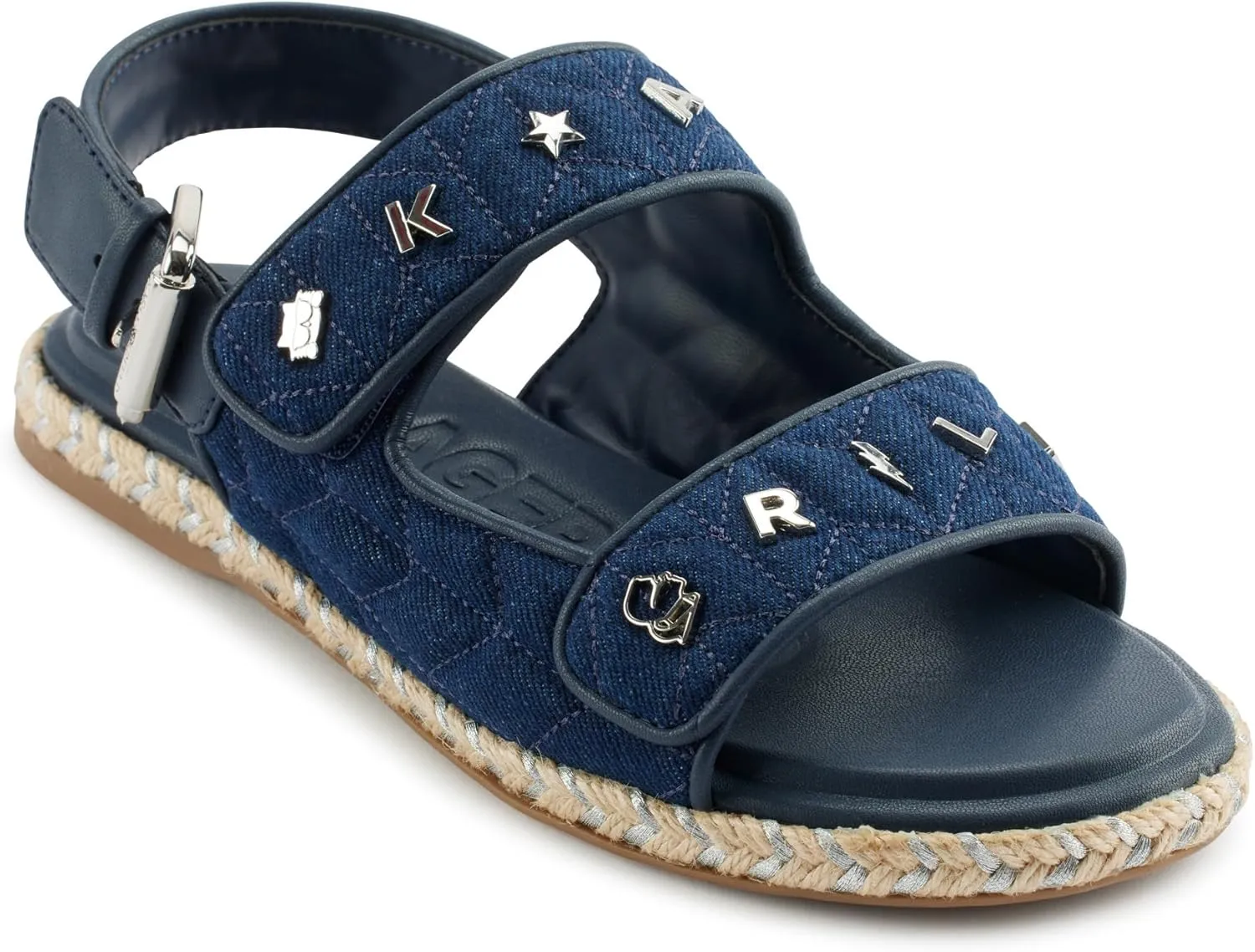 Karl Lagerfeld Paris Women's Cushioned Insole Everyday Charlay Studs-Ankle Sandal Flat
