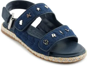 Karl Lagerfeld Paris Women's Cushioned Insole Everyday Charlay Studs-Ankle Sandal Flat