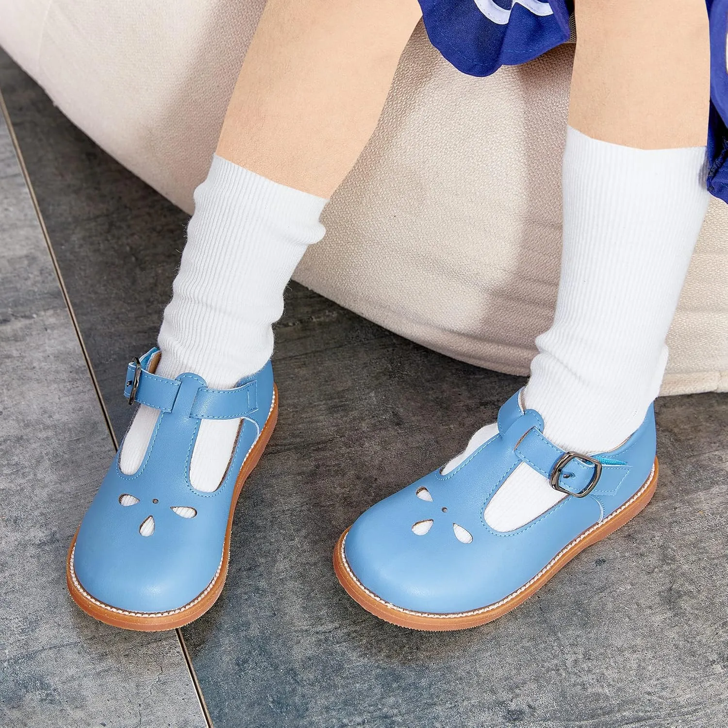 Kiderence Toddler Little Girls Mary Jane Dress Shoes School Oxford for Girls Flats