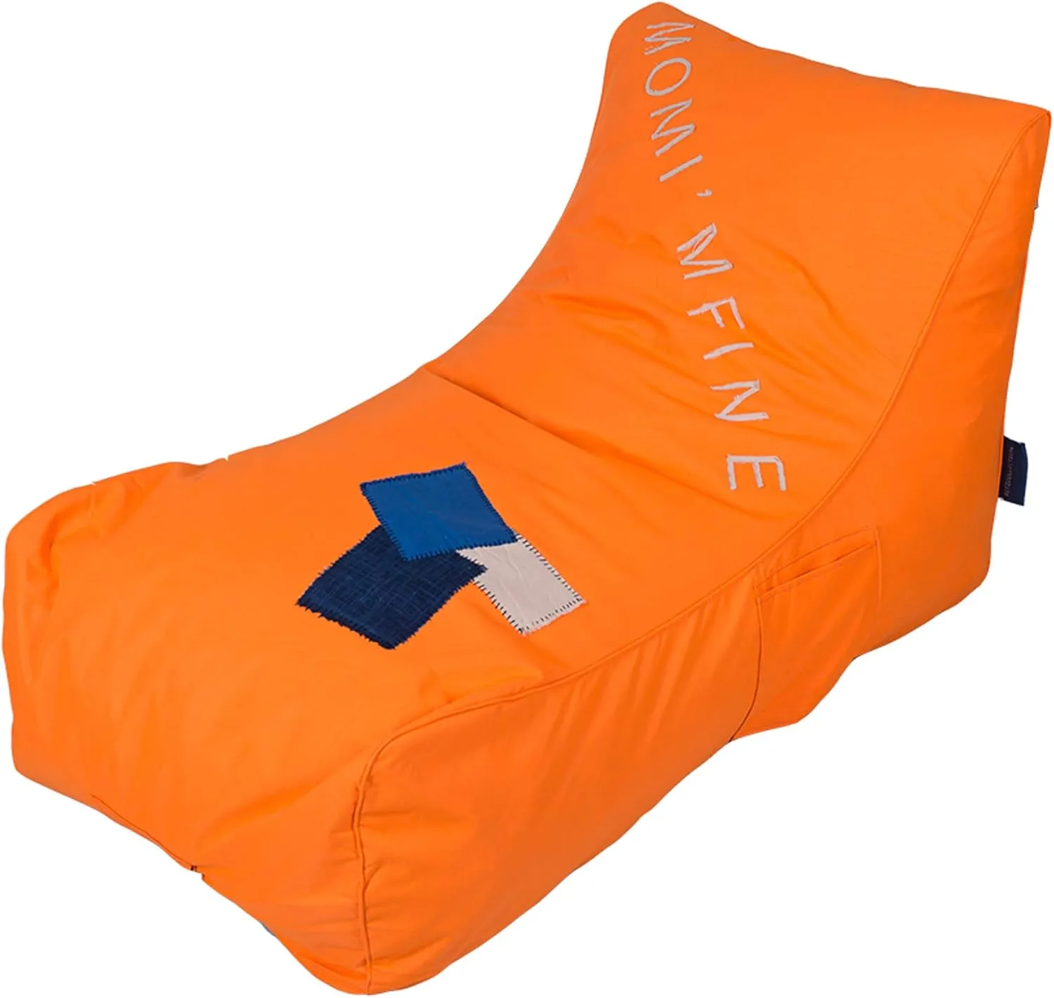 Kids Bean Bag Chair - Floor Chair Couch Lazy Lounger Memory Foam Sofa with Dirt-Proof Oxford Fabric&Side Pocket for Kids Age 2 and Up,MOM I'm FINE, Orange