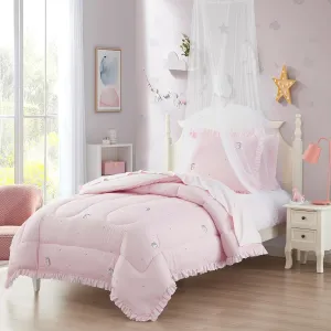 Kids Bedding Set Bed in a Bag for Boys and Girls Toddlers Printed Sheet Set and Comforter , Twin, Rainbow Unicorn