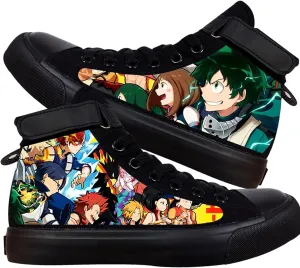 KPOP Mha Anime Shoes Merch Deku Bakugou Patterns Printing Sneakers Anime Cosplay High-Top Shoes