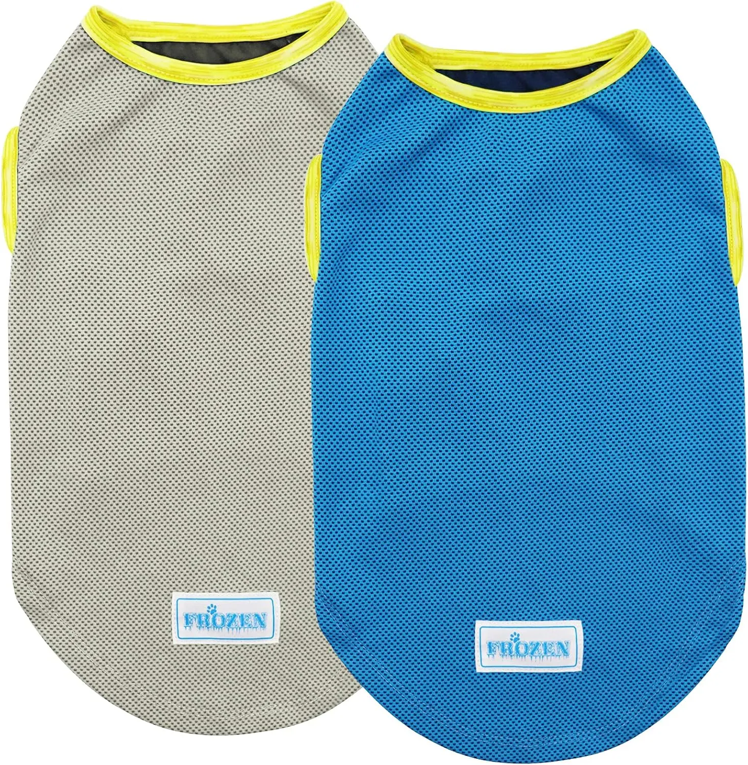 KYEESE 2 Pack Dog Cooling Shirts - Breathable Instant Cooling Vests, Lightweight for Summer Dog Apparel, Blue Grey, X-Large