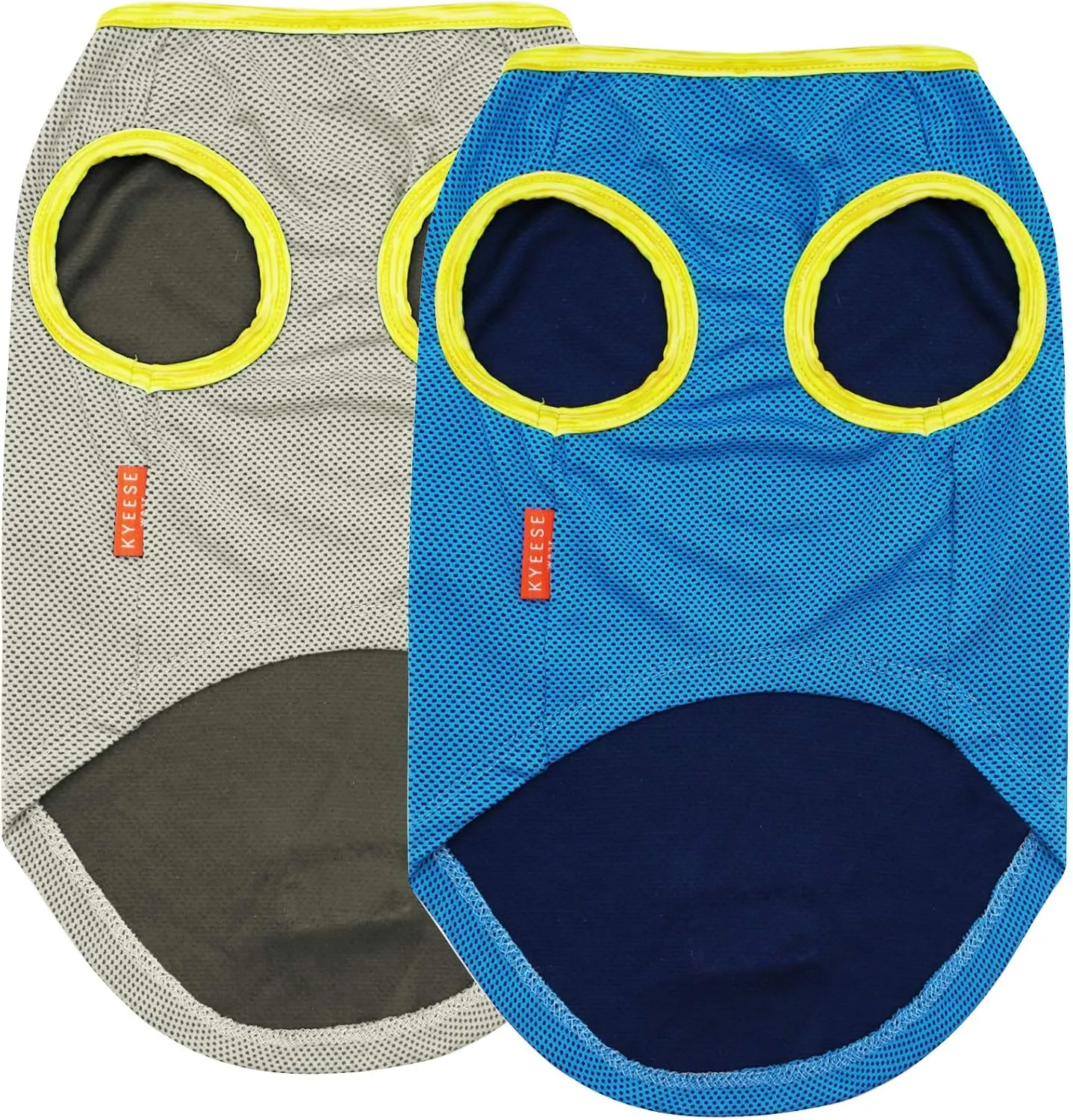 KYEESE 2 Pack Dog Cooling Shirts - Breathable Instant Cooling Vests, Lightweight for Summer Dog Apparel, Blue Grey, X-Large