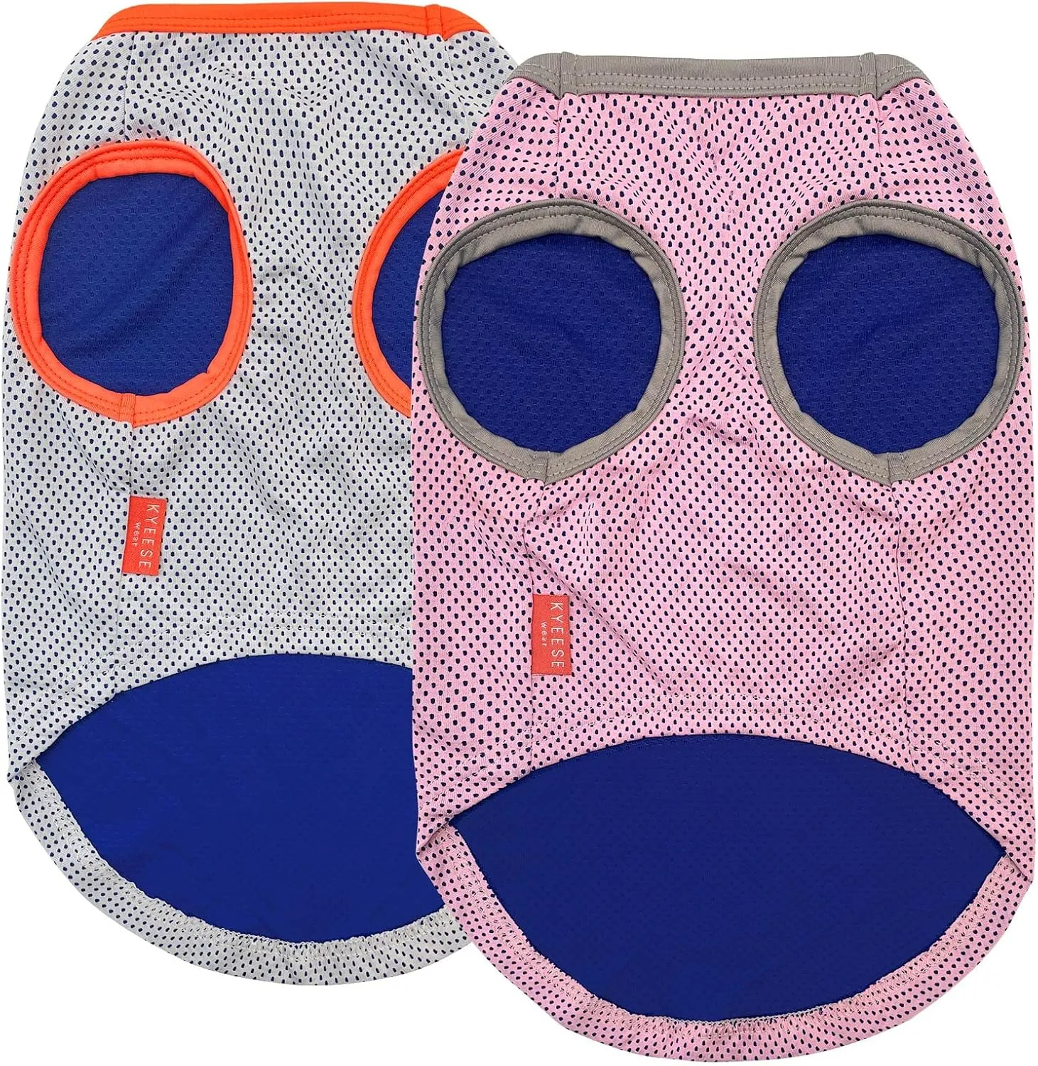 KYEESE 2 Pack Dog Cooling Shirts Dogs Breathable Instant Cooling Dogs Vest Lightweight for Summer Dog Apparel, Pink Grey, Medium