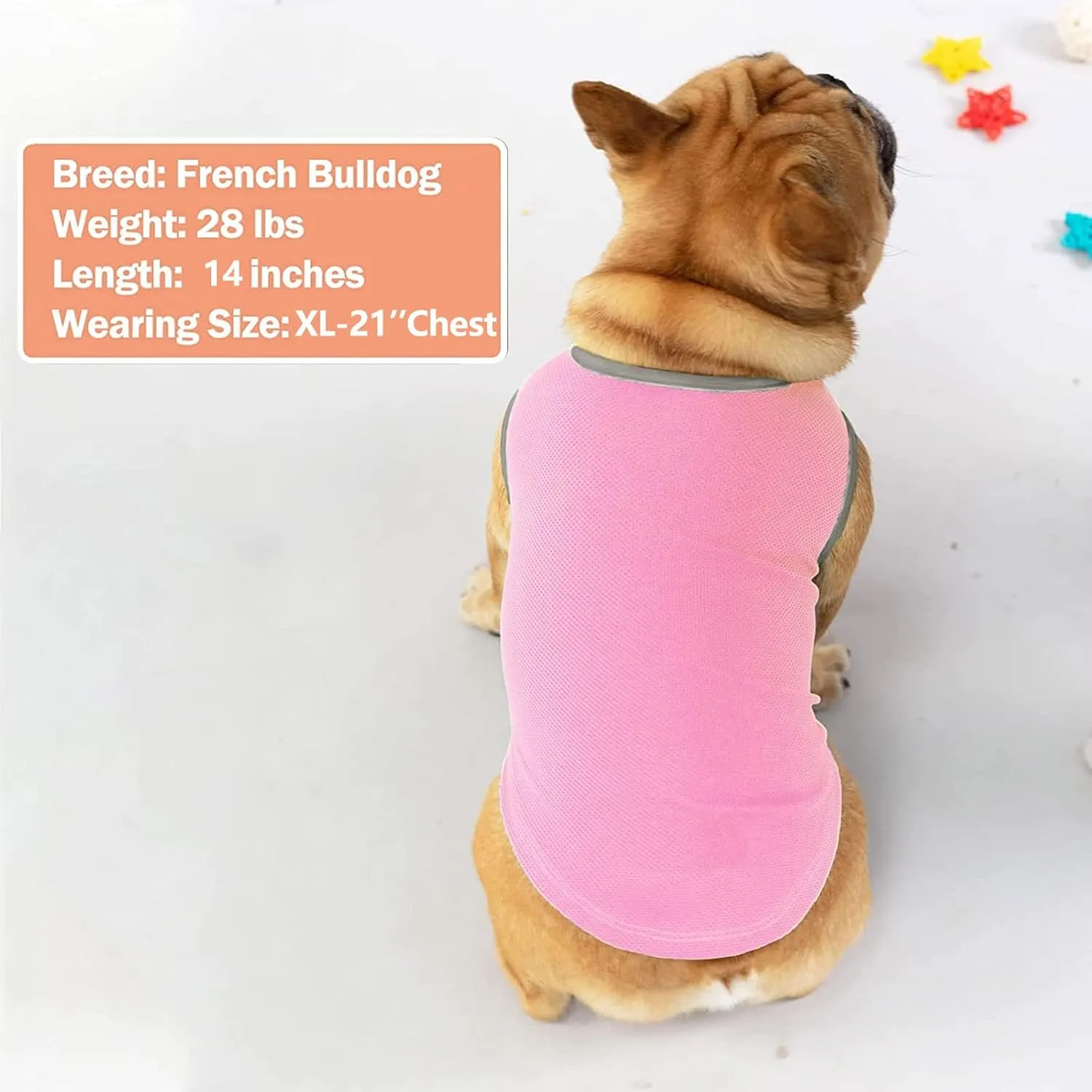 KYEESE 2 Pack Dog Cooling Shirts Dogs Breathable Instant Cooling Dogs Vest Lightweight for Summer Dog Apparel, Pink Grey, Medium