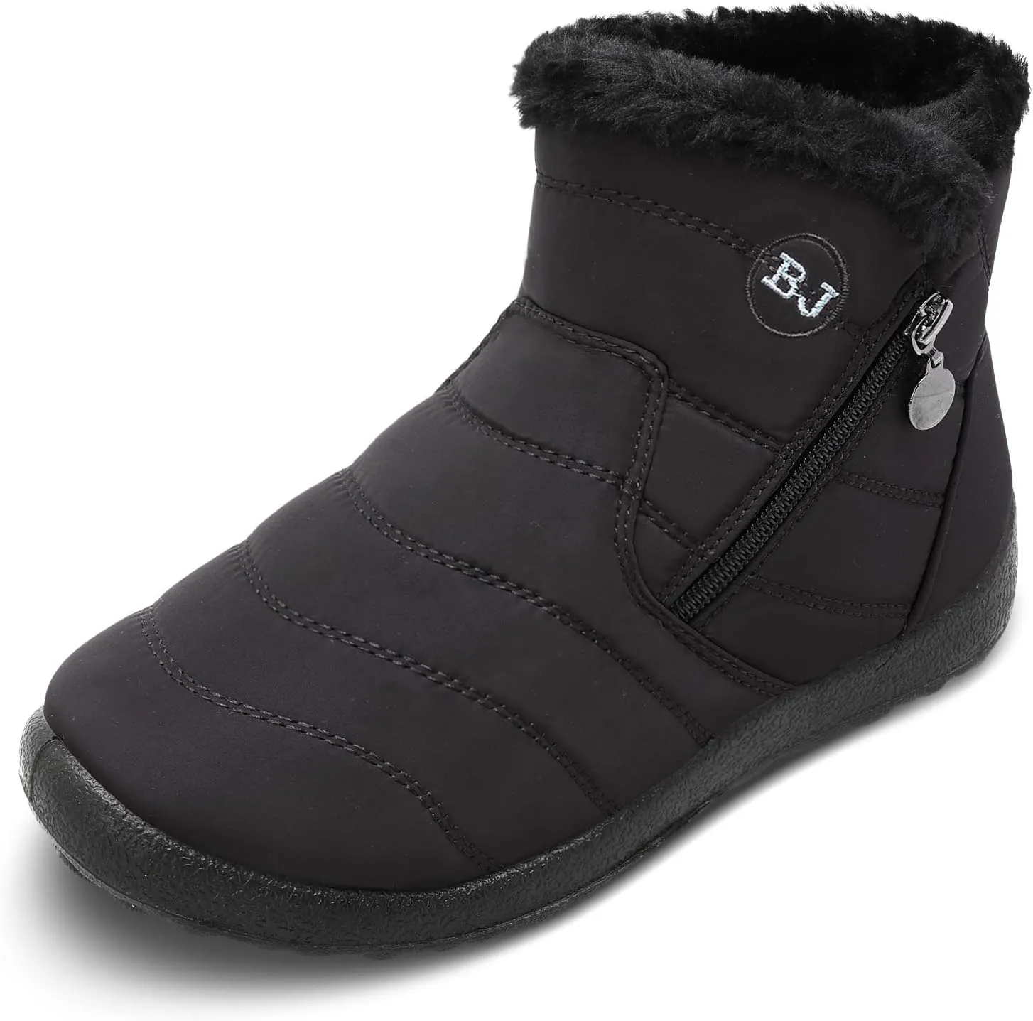 L-RUN Womens Winter Snow Boots Fur Lined Warm Ankle Boots Slip on Men's Snow Ankle Boots Lightweight Outdoor Footwear