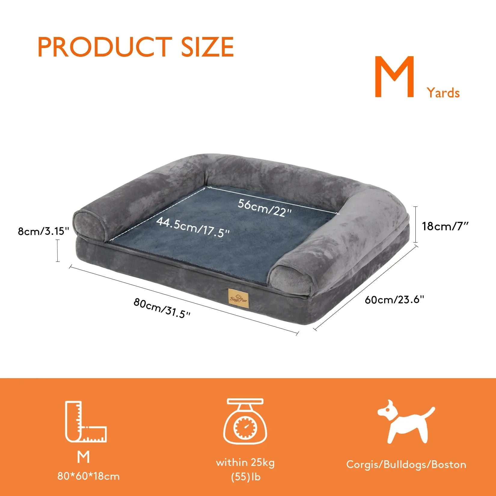 Large Orthopedic Pet Bed Washable Cover