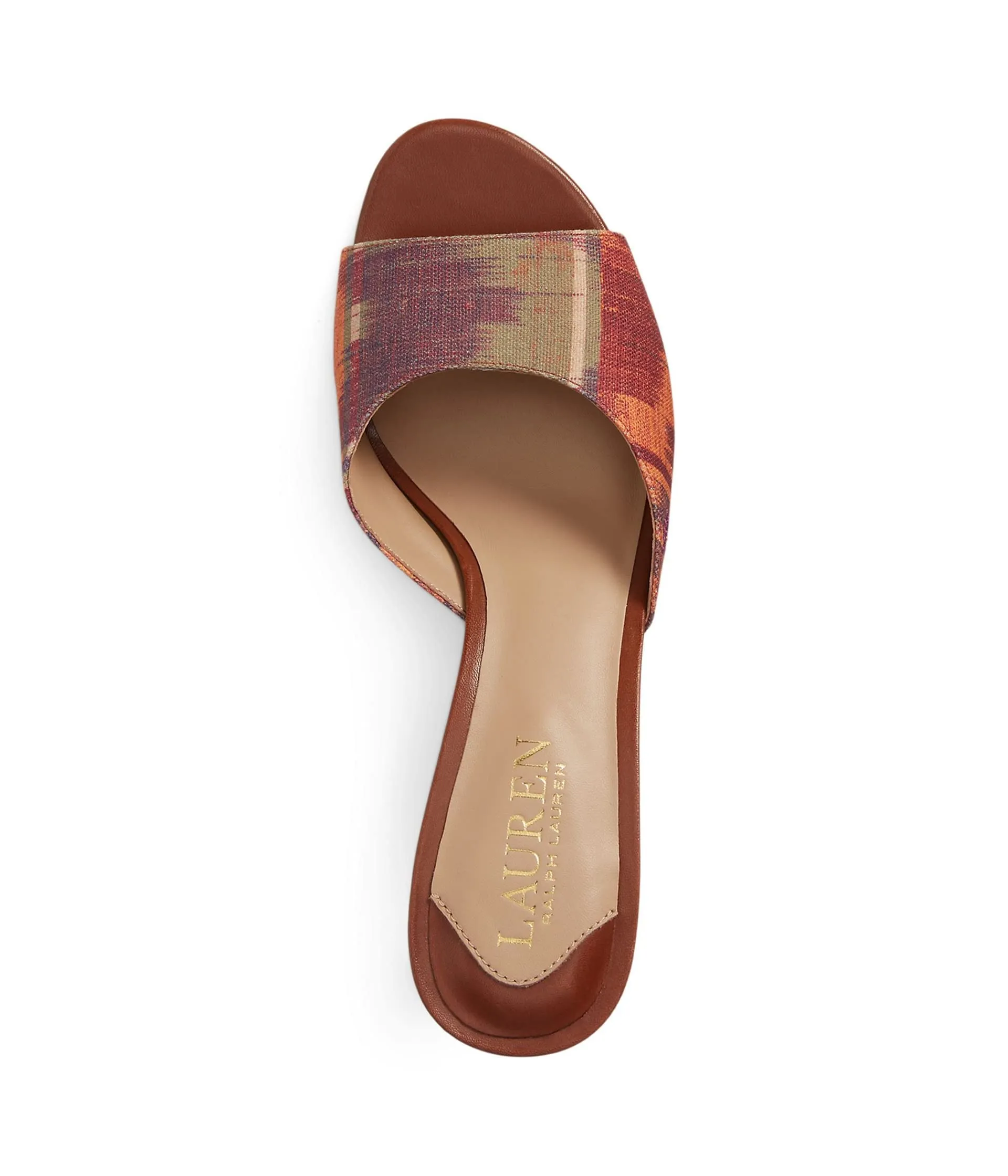 Lauren Ralph Lauren Lyanna Geo-Print Canvas Sandal Red Multi 6.5 B (M)