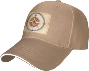 Law of The Compass Navigation Pattern Unisex Baseball Cap Black : Breathable, Light