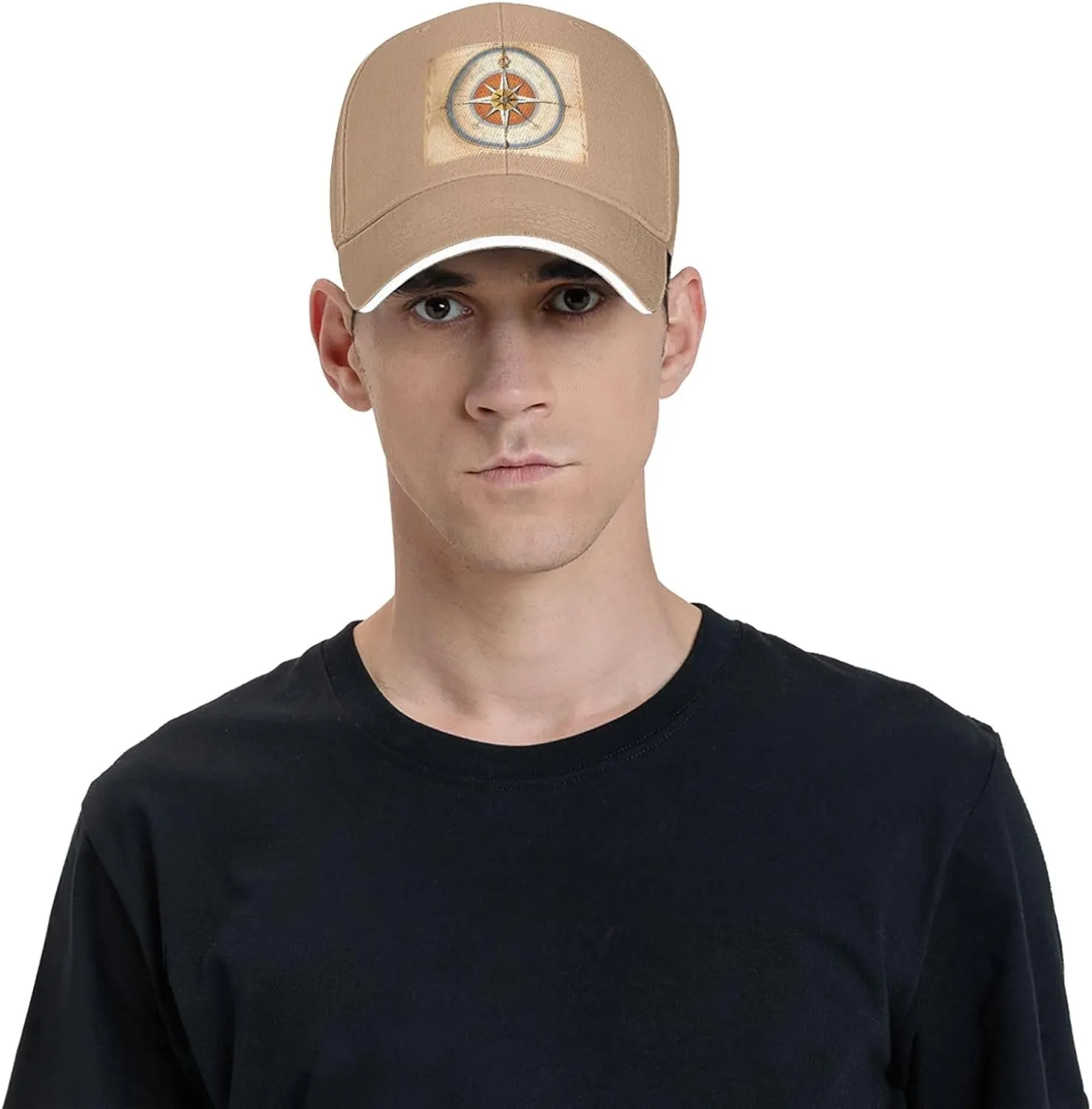 Law of The Compass Navigation Pattern Unisex Baseball Cap Black : Breathable, Light
