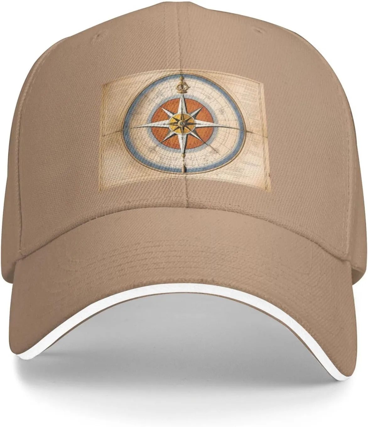 Law of The Compass Navigation Pattern Unisex Baseball Cap Black : Breathable, Light
