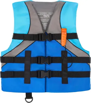 Leader Accessories Youth USCG Approved Life Jacket Vest Boating Vest