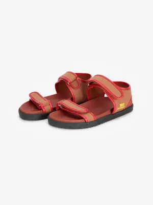 Leather and canvas sandal
