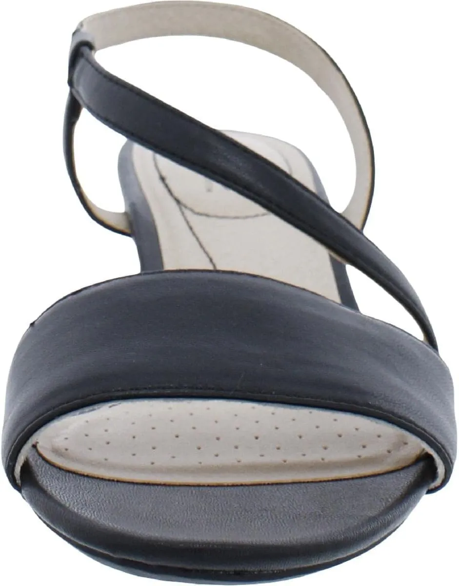 LifeStride Womens Yasmine Wedge Sandal Black Canvas 6 W