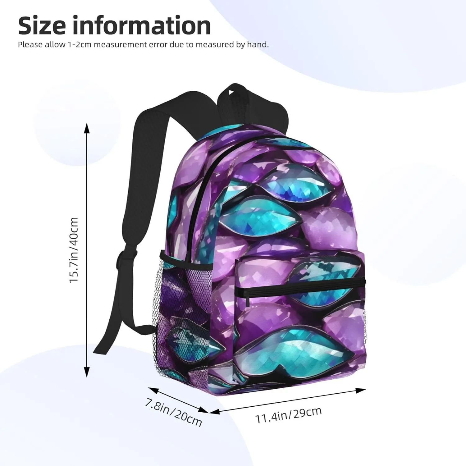 Lightweight Laptop Backpack,Casual Daypack Travel Backpack Bookbag Work Bag for Men and Women-Mermaid Pastel Pink Purple Aqua