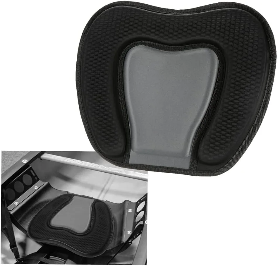 Lixada Padded Kayak Seat Cushion with Backrest and Adjustable Straps, Kayak Canoeing Seat Cushion Support Antiskid Cushiony Canoe Seat Boat Seat for Boating Canoeing Kayaking Fishing