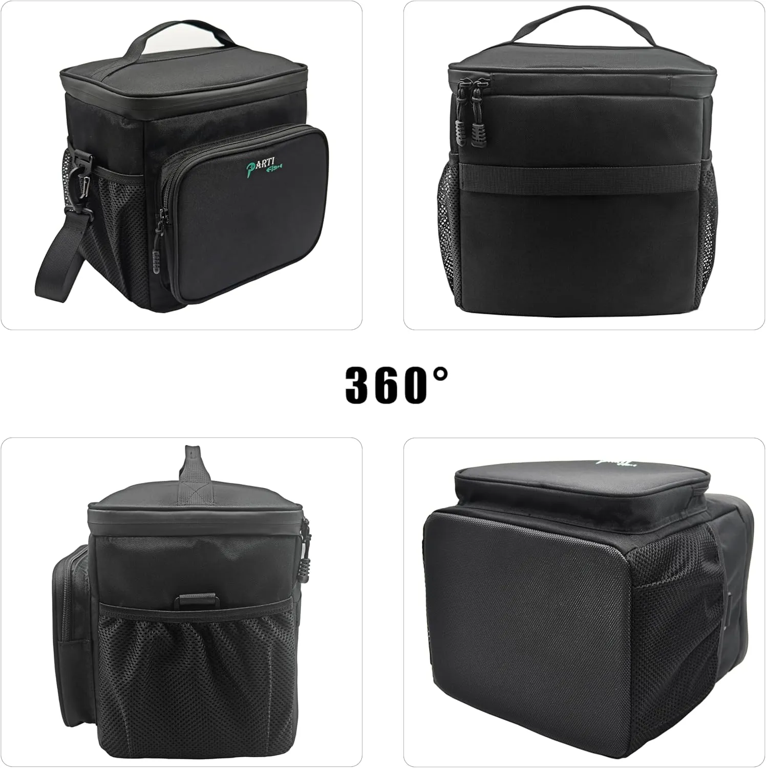 Lunch Bag Lunch Box 12L Medium Soft Lunch Cooler Box Bag Loncheras 5-Layers Strong Thermal Water-leak-proof Anti-slip-fall Construction Work Outdoor Cycling Hiking For Men Women, Black