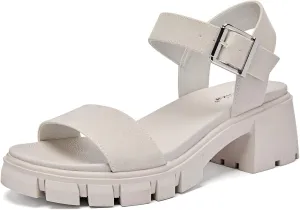 Luoika Women's Wide Width Pump Heel Sandals, Fashion Plateform Block Heel Open Toe Sandal with Adjustable Ankle Strap Women's Casual Summer Shoes.