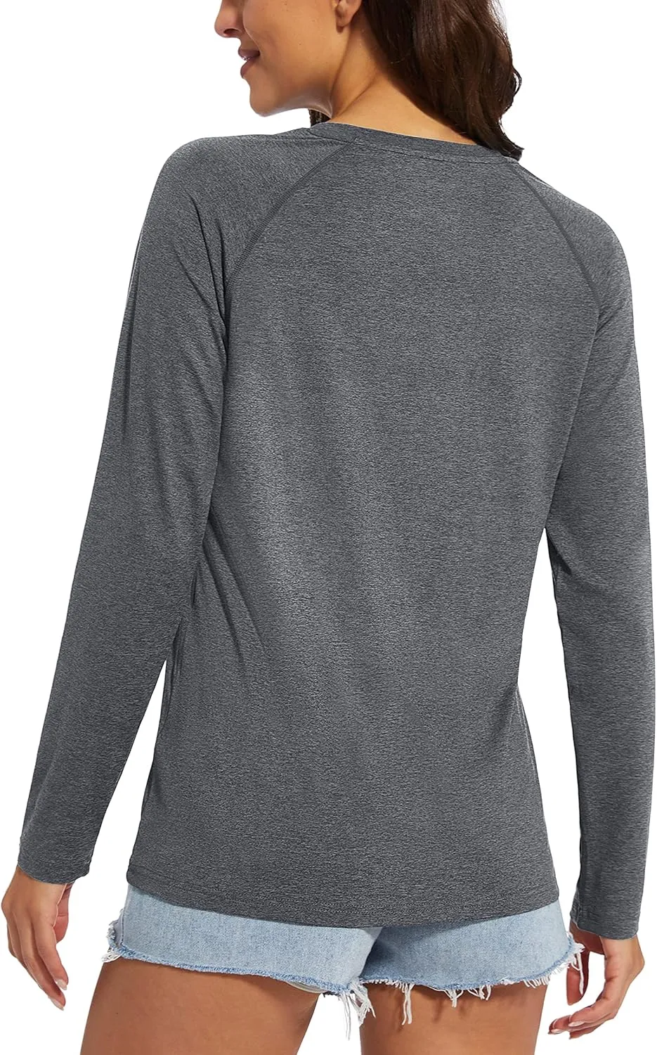 MAGCOMSEN Women's Long Sleeve Shirts UPF 50  Workout Tops Sun Protection Athletic Running Swim Rash Guard