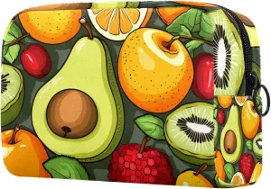 Makeup Bag Small,Makeup Travel Bag,Fruits Avocado Pear,Makeup Organizer Bag