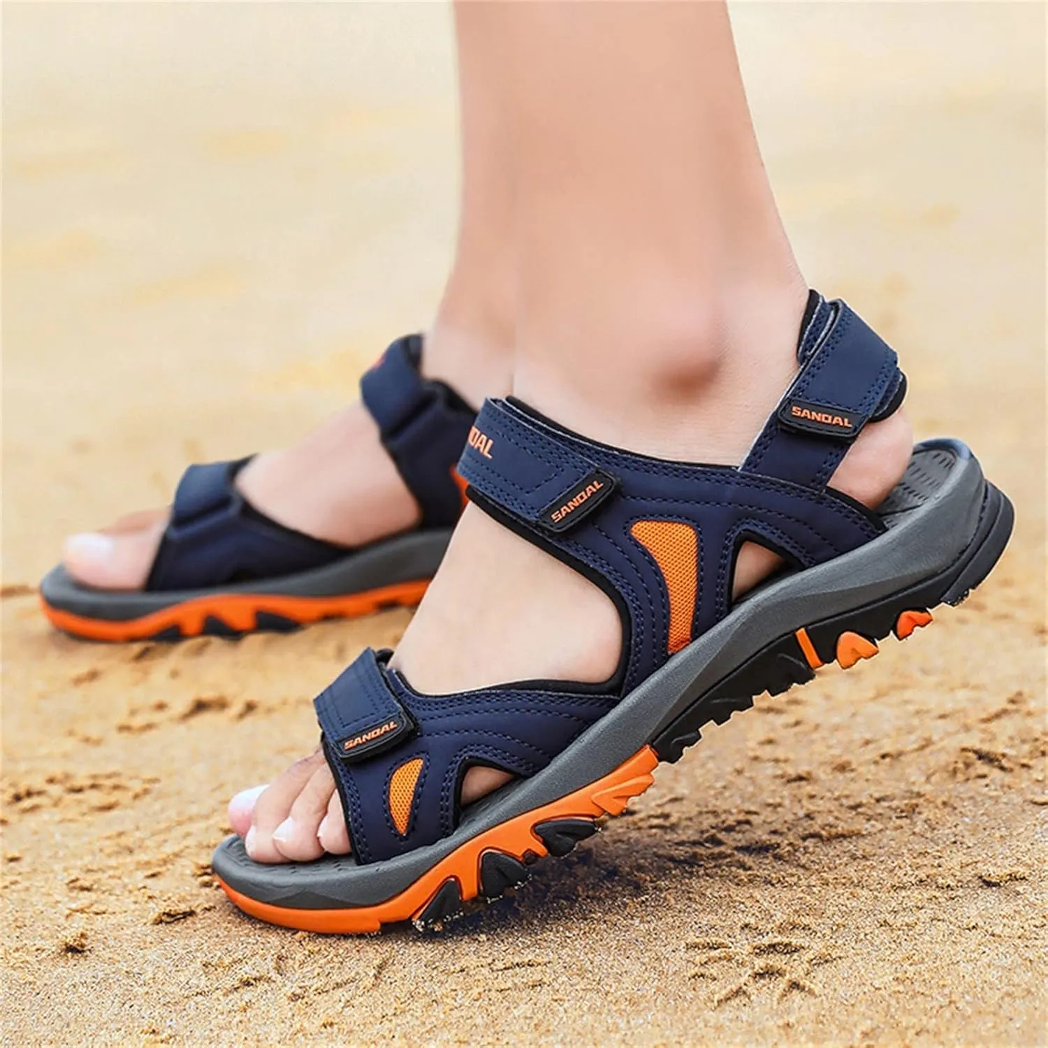Men's Beach Sandals Summer Two Way Outdoor Sports Sandals Adjustable Strap Walking Arch Mens Thong