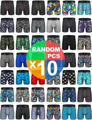 Mens Boxer Briefs Cotton Underwear Pack 6”no Ride up Regular Stretch Elastic Wide Band Boxer Briefs