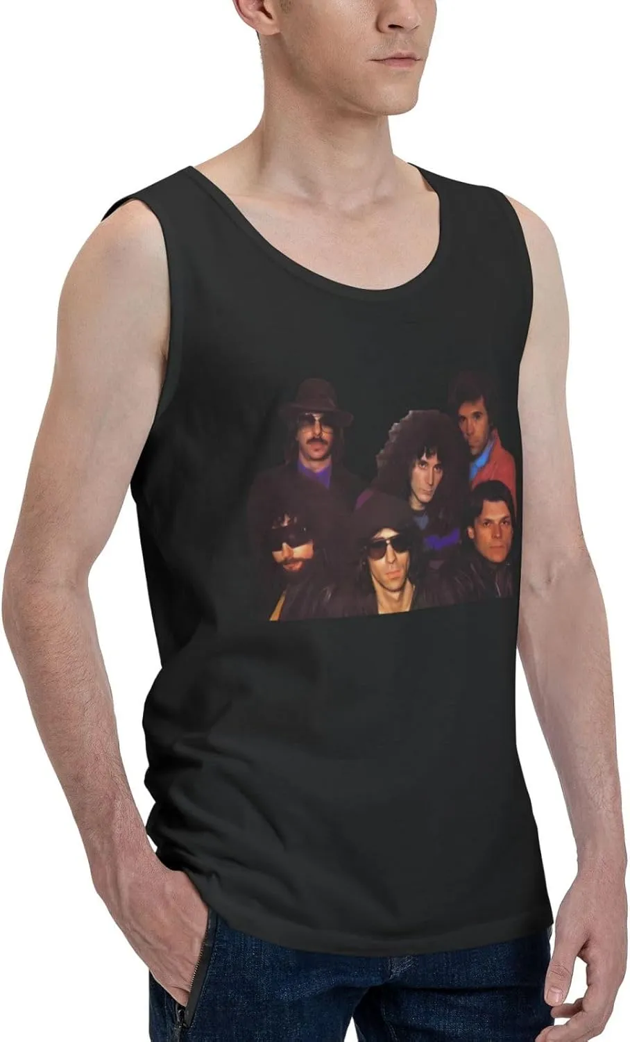 Men's Breathable Cotton Tank Top Versatile Stretchy Durable Rround Neck Singlet