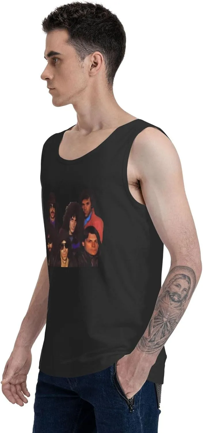 Men's Breathable Cotton Tank Top Versatile Stretchy Durable Rround Neck Singlet