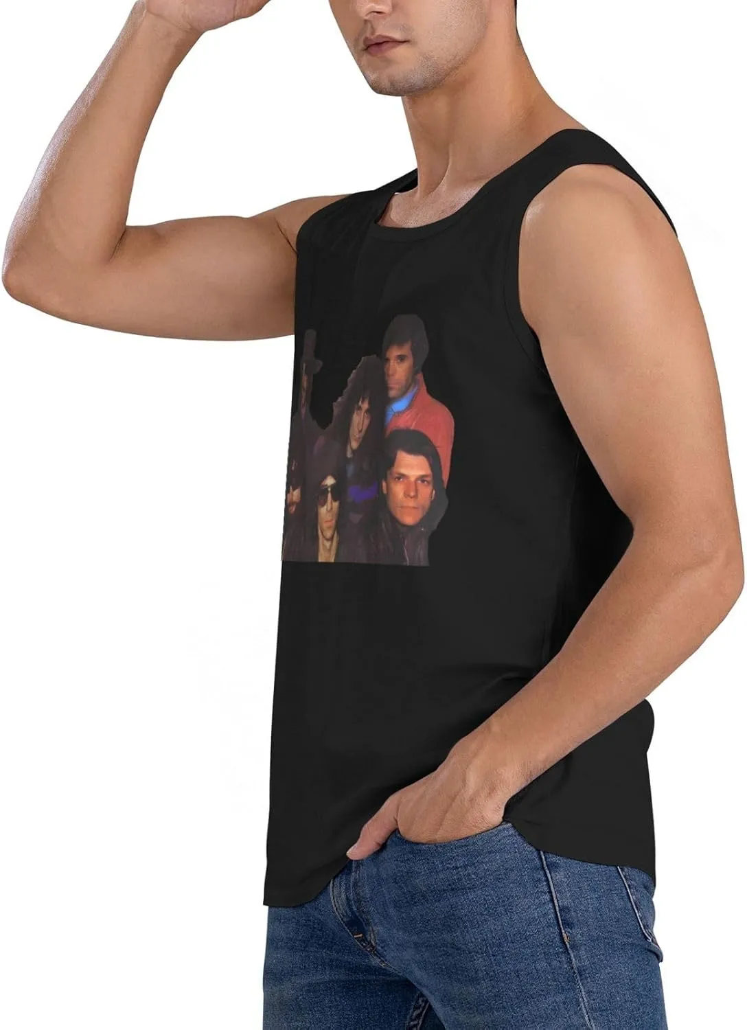 Men's Breathable Cotton Tank Top Versatile Stretchy Durable Rround Neck Singlet