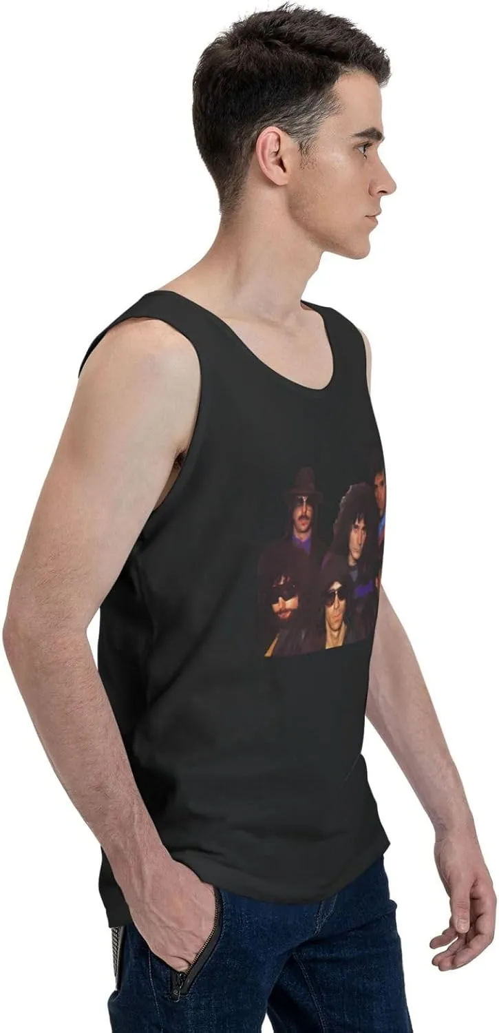 Men's Breathable Cotton Tank Top Versatile Stretchy Durable Rround Neck Singlet