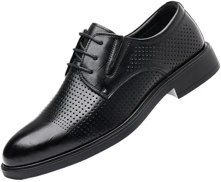 Men's Brogue Oxfords Wingtip Dress Shoes Genuine Leather Lace-Up Formal Casual Shoes for Wedding Office