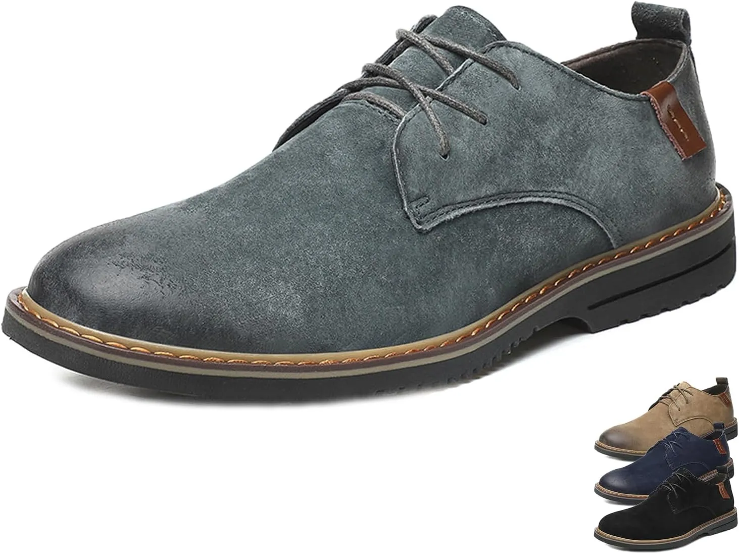 Men's Classic Lace Up Oxfords,Casual Leather Comfort Dress Shoes British Business Wing Tip Non-Slip Formal Shoes