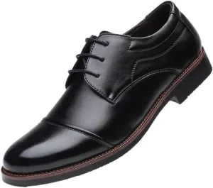 Mens Dress Sneakers Formal Non-Slip Business Wingtip Lace Up Lightweight All-Day Comfort Non-Slip Oxfords Shoes