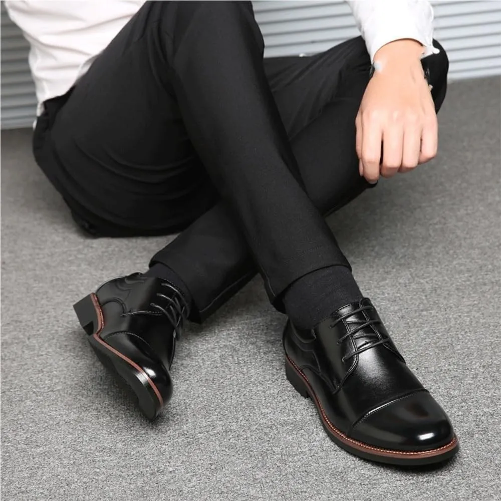 Mens Dress Sneakers Formal Non-Slip Business Wingtip Lace Up Lightweight All-Day Comfort Non-Slip Oxfords Shoes