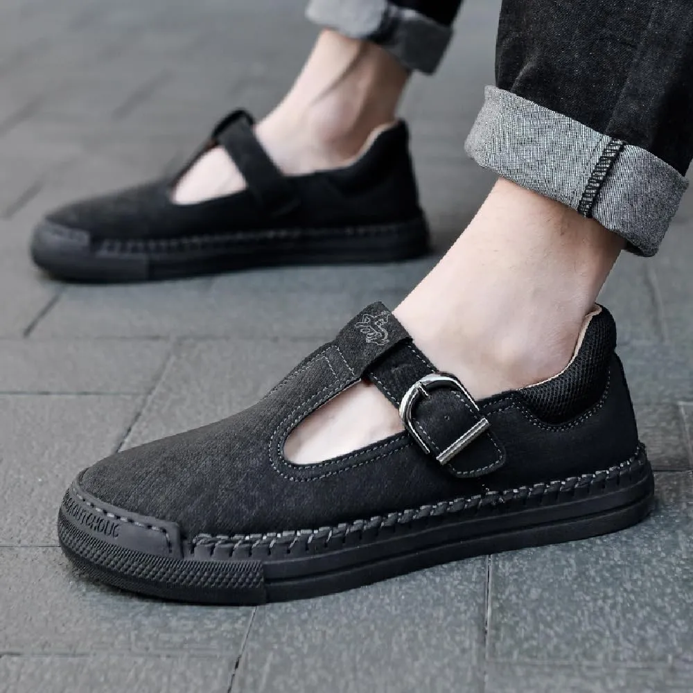 Mens Leather Loafers Comfortable Non-Slip Driving Shoes Lightweight Breathable Casual Oxford Shoes